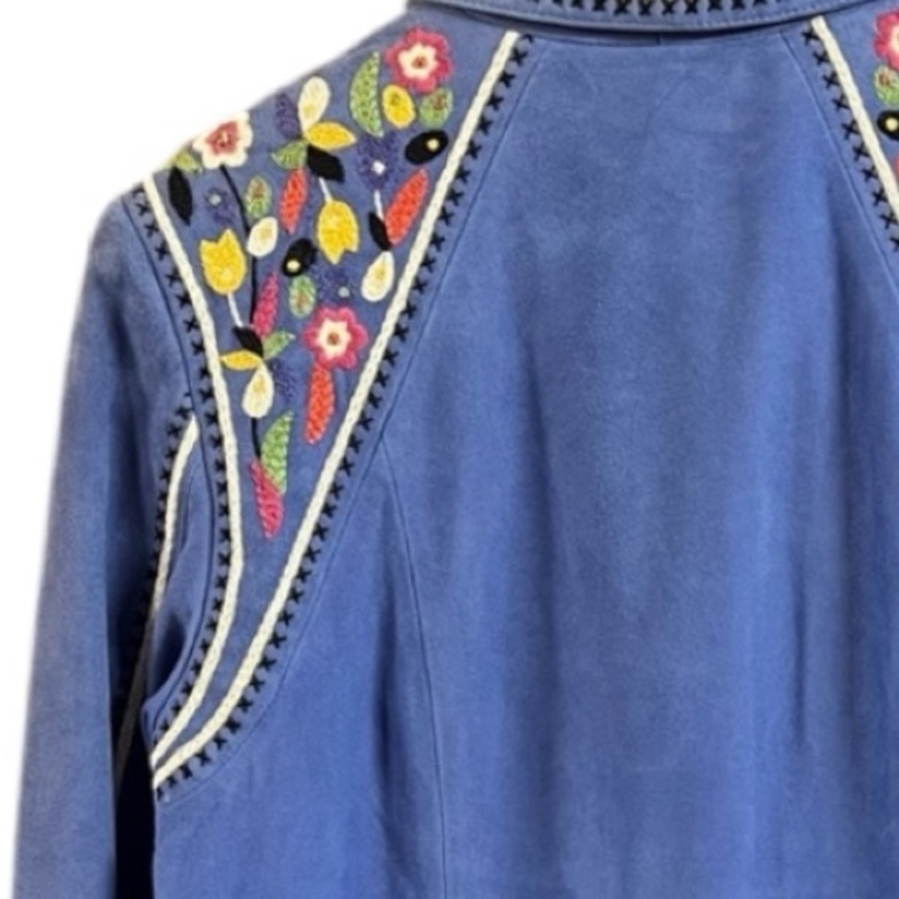 Double D Ranch Justyna heavily embroidered fringed suede jacket NWT - Picture 10 of 12